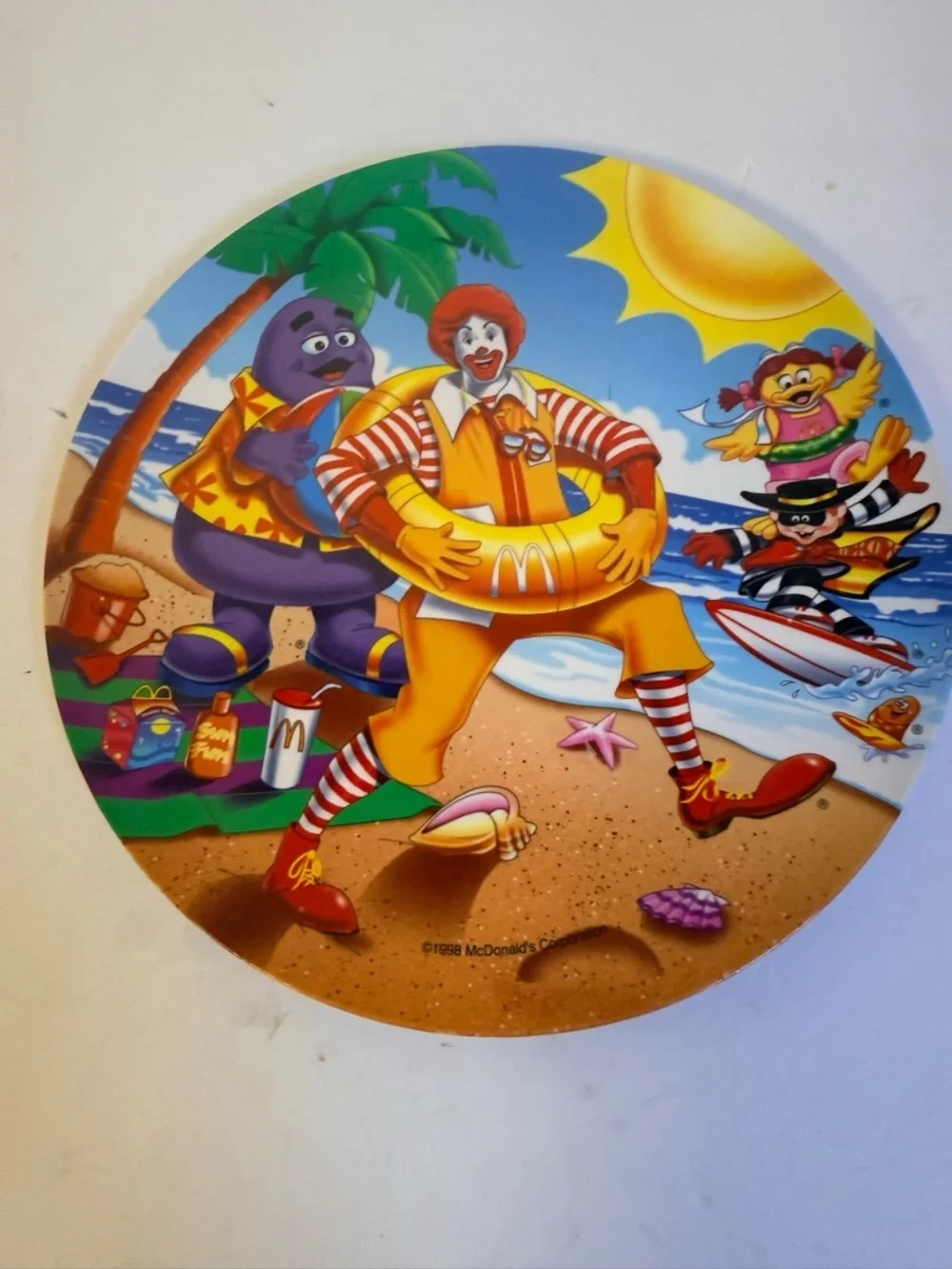 1998 MCDONALD'S COLLECTOR PLATE Ronald Beach Summer Grimace Hamburgler A+ Cond
